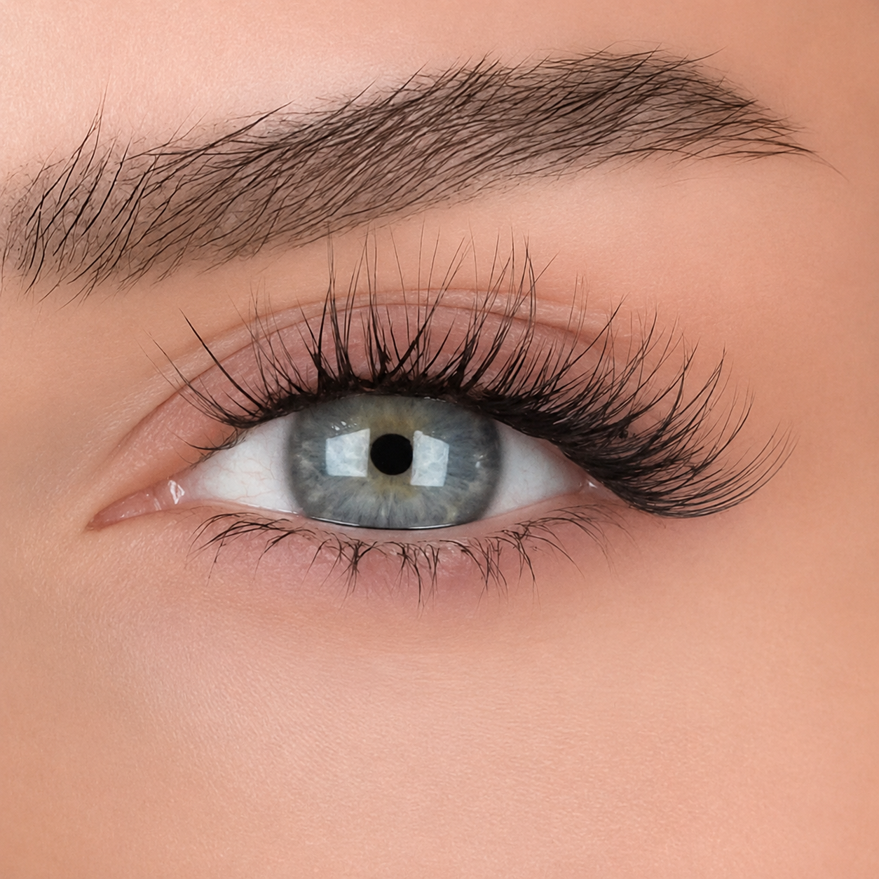 Close-up of our Glam style, lashmap 10mm, 12mm