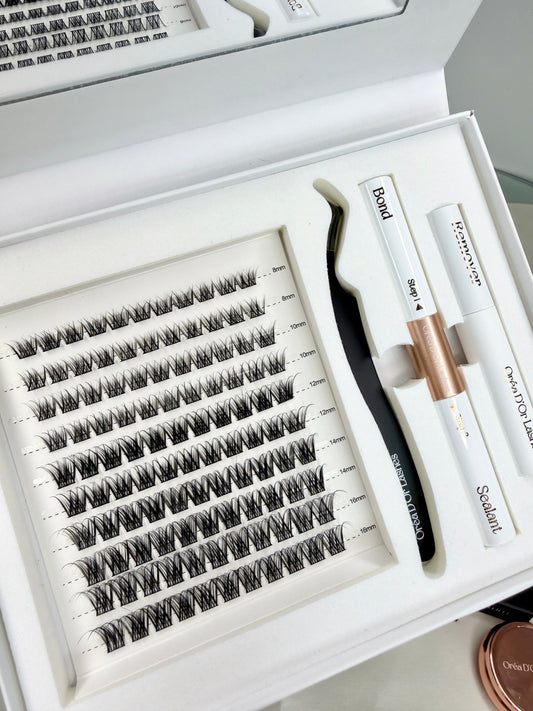 Essential Lash Kit GLAM - Complete DIY lash extension kit with individual lashes, applicator and accessories
