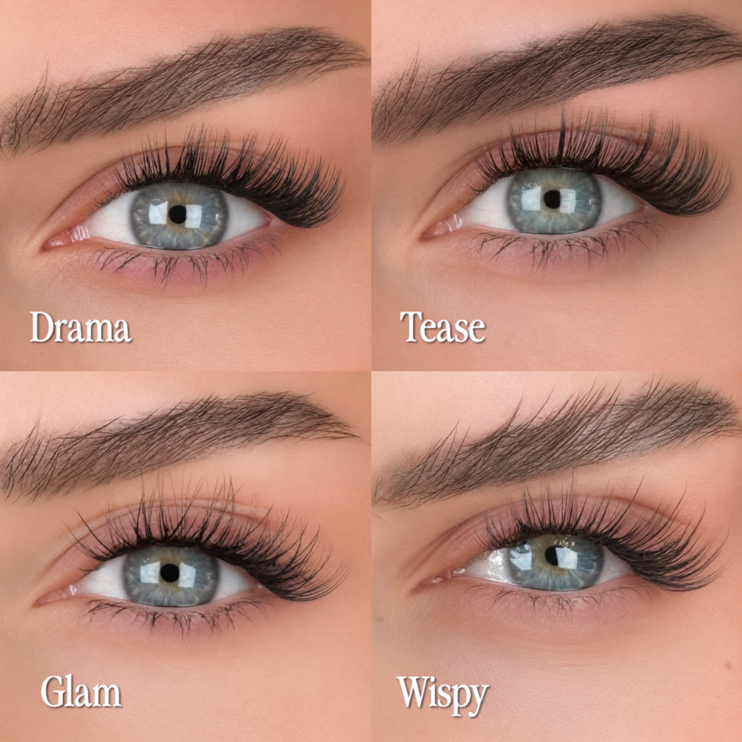 Drama, Tease, Glam, Wispy